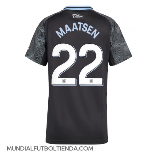 Camiseta Aston Villa Ian Maatsen #22 Segunda Equipación Replica 2025-26 para mujer mangas cortas Camiseta Aston Villa Ian Maatsen #22 Segunda Equipación Replica 2025-26 para mujer mangas cortas